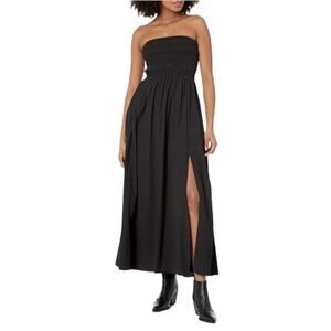 New Women’s ASTR The Label Stasia Strapless Smocked Midi Dress Size S